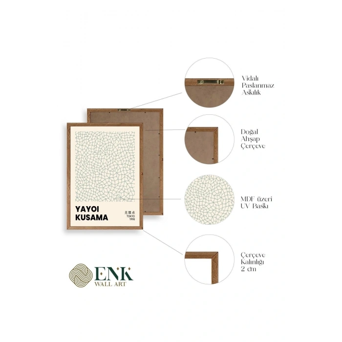 Ünlü Tablolar Üçlü Ahşap Çerçeveli Tablo 40 x 60