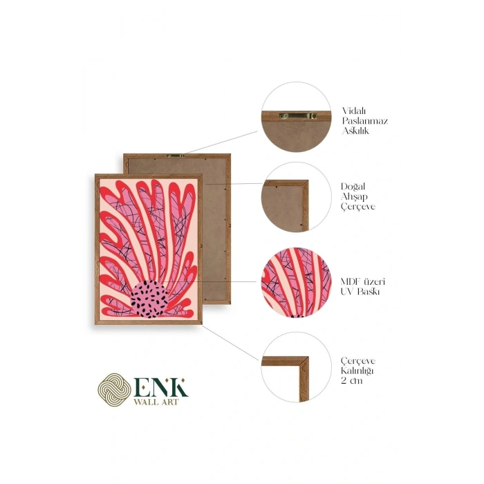 Ünlü Tablolar Üçlü Ahşap Çerçeveli Tablo 40 x 60