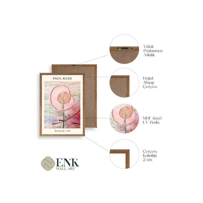 Ünlü Tablolar Üçlü Ahşap Çerçeveli Tablo 50 x 70