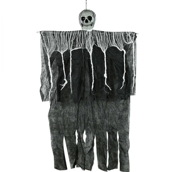 Ürpertici Kuru Kafa Korku Hayalet Saçaklı Dekor 90x50 cm (5365)