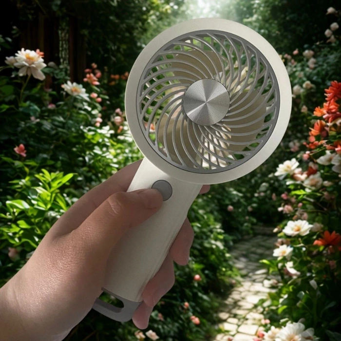 USB ile Şarj Olabilen 3 Ayarlı Fan Modlu Çanta Tipi El Fanı (5365)