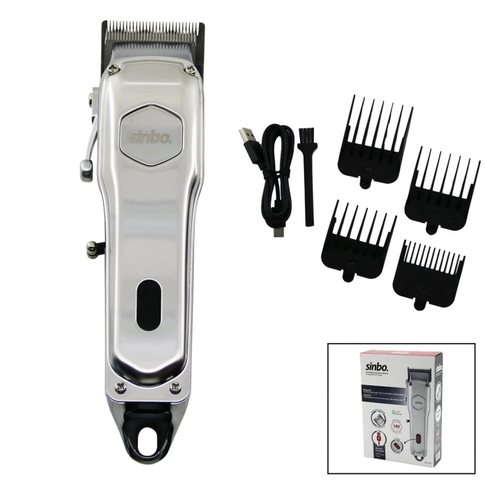 USB ŞARJLI - DİJİTAL GÖSTERGE  SAÇ - SAKAL KESME TRAŞ MAKİNESİ  ÇELİK GÖVDE - KOLLU TARAK AYARI SHC-1905 (5365)