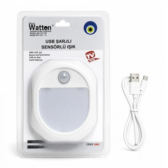Usb Şarjlı Led Lamba Mıknatıslı 1w Beyaz Işık