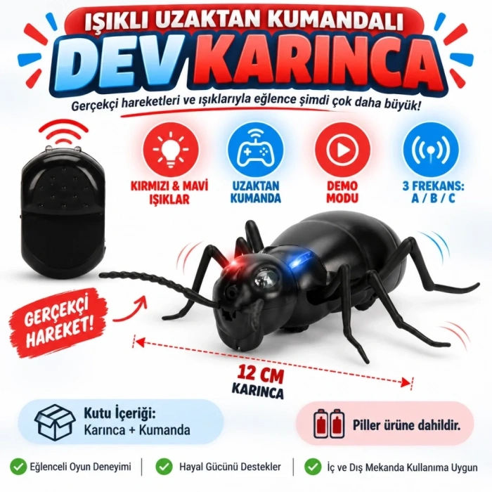 Uzaktan Kumandalı Işıklı Dev Karınca Oyuncak