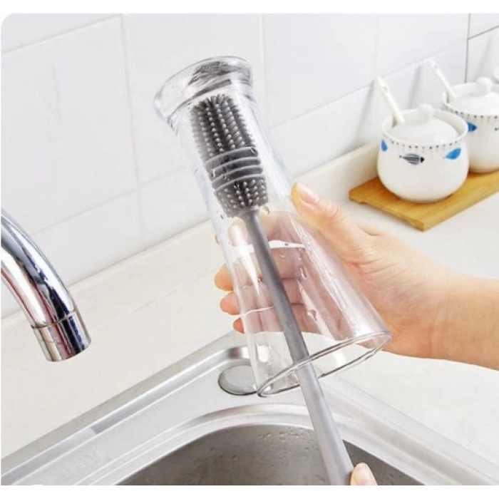 Uzun Saplı Silikon Biberon ve Kavanoz Yıkama Fırçası (5365)