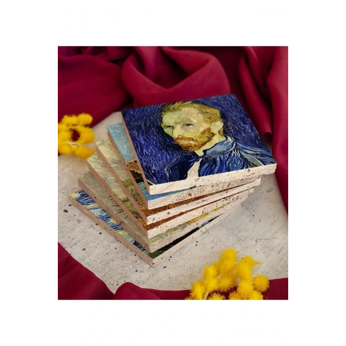 Van Gogh 6lı Taş Bardak Altlığı