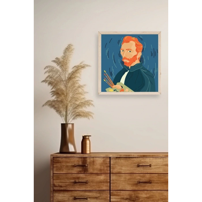 Van Gogh Ahşap Çerçeveli Tablo 42 x 42