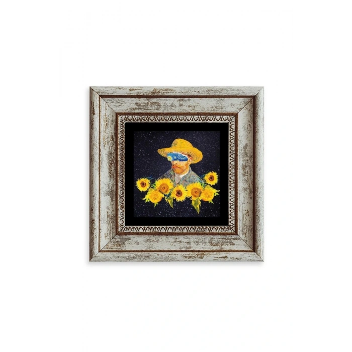 Van Gogh Çerçeveli Taş Tablo 20 cm