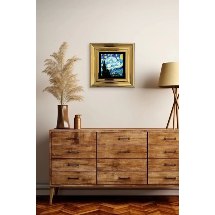 Van Gogh Çerçeveli Taş Tablo 20 cm