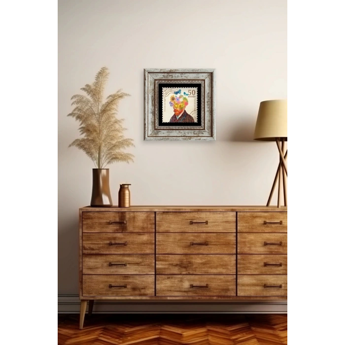 Van Gogh Çerçeveli Taş Tablo 20 cm