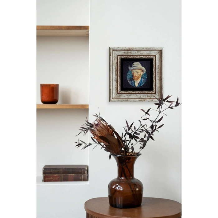 Van Gogh Çerçeveli Taş Tablo 20 cm