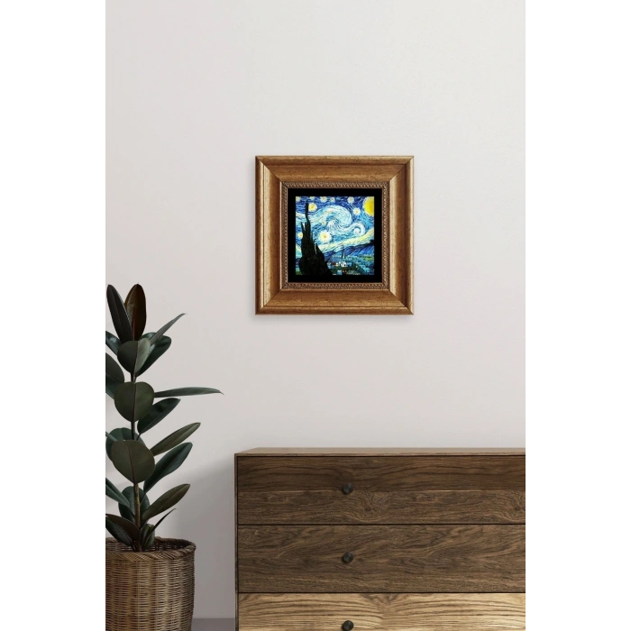 Van Gogh Çerçeveli Taş Tablo 20 cm