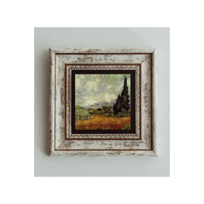 Van Gogh Çerçeveli Taş Tablo , Çerçeveli Taş Duvar Dekoru 20 cm