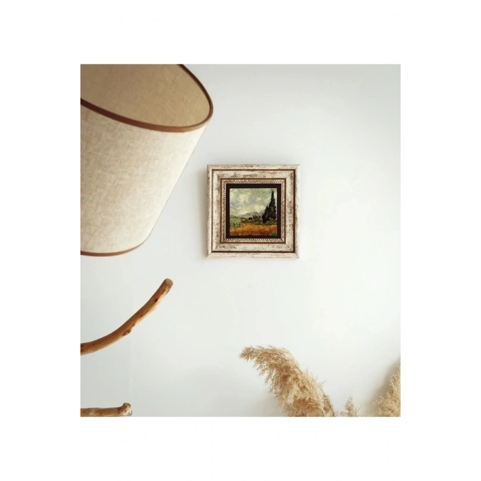Van Gogh Çerçeveli Taş Tablo , Çerçeveli Taş Duvar Dekoru 20 cm