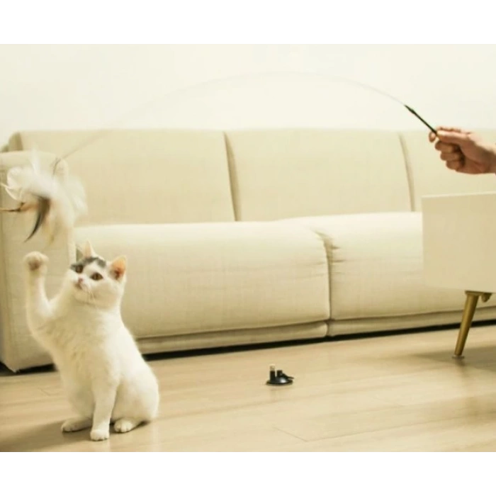 Vantuzlu Tüylü Zilli Kedi Oyun Oltası (5365)