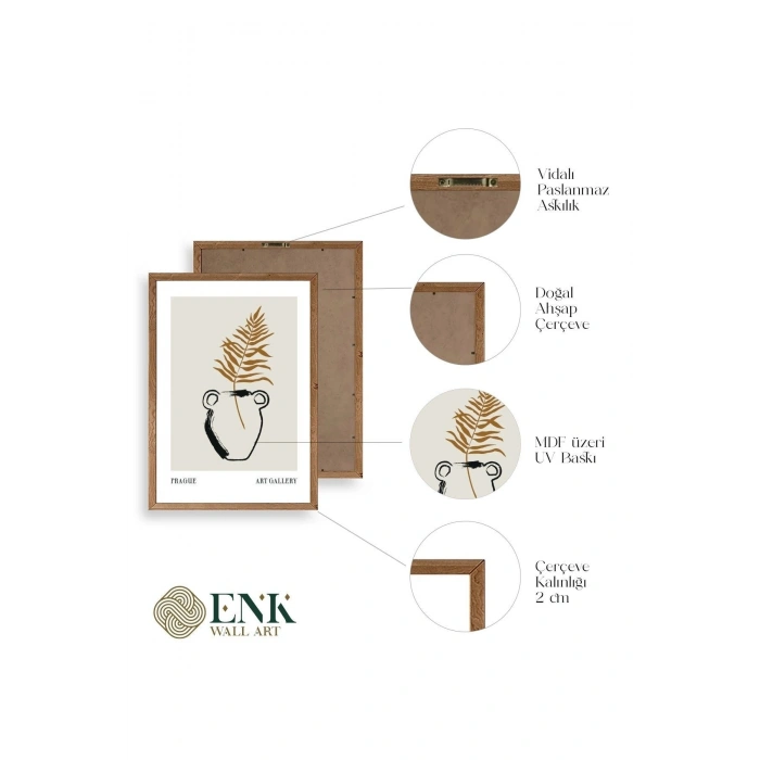 Vazo Ahşap Çerçeveli Tablo 30 x 42