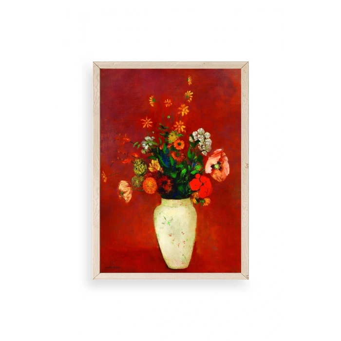 Vazoda Çiçek Ahşap Çerçeveli Tablo 17 x 23