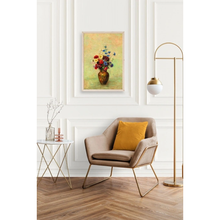 Vazoda Çiçek Ahşap Çerçeveli Tablo 30 x 42