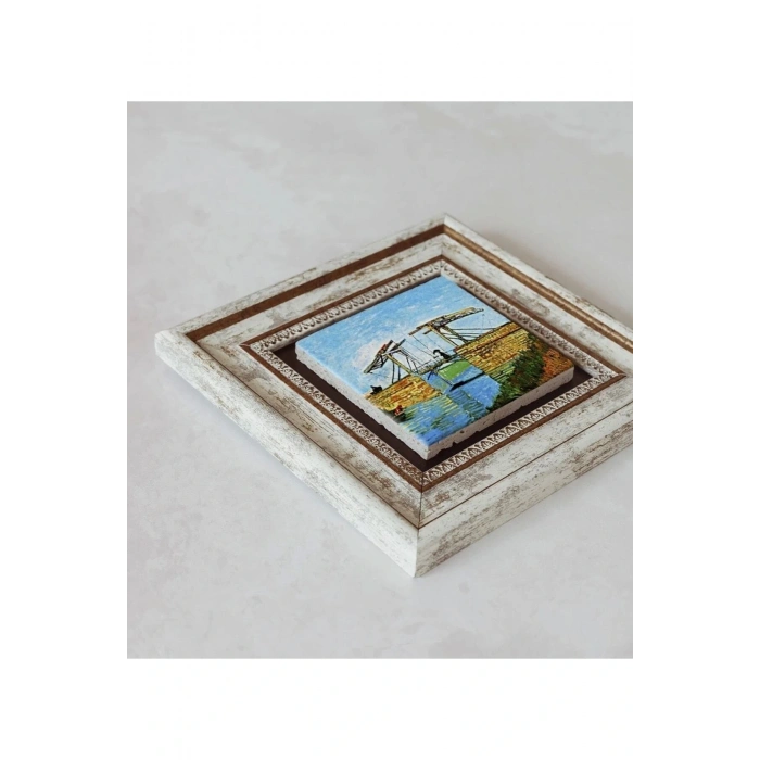 Vincent Van Gogh Çerçeveli Taş Tablo , Çerçeveli Taş Duvar Dekoru 20 cm