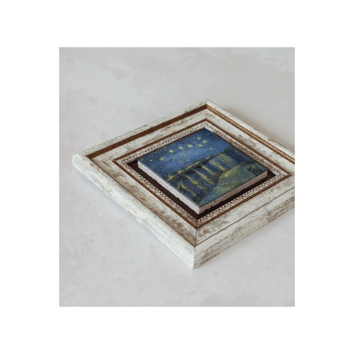Vincent Van Gogh Çerçeveli Taş Tablo , Çerçeveli Taş Duvar Dekoru 20 cm