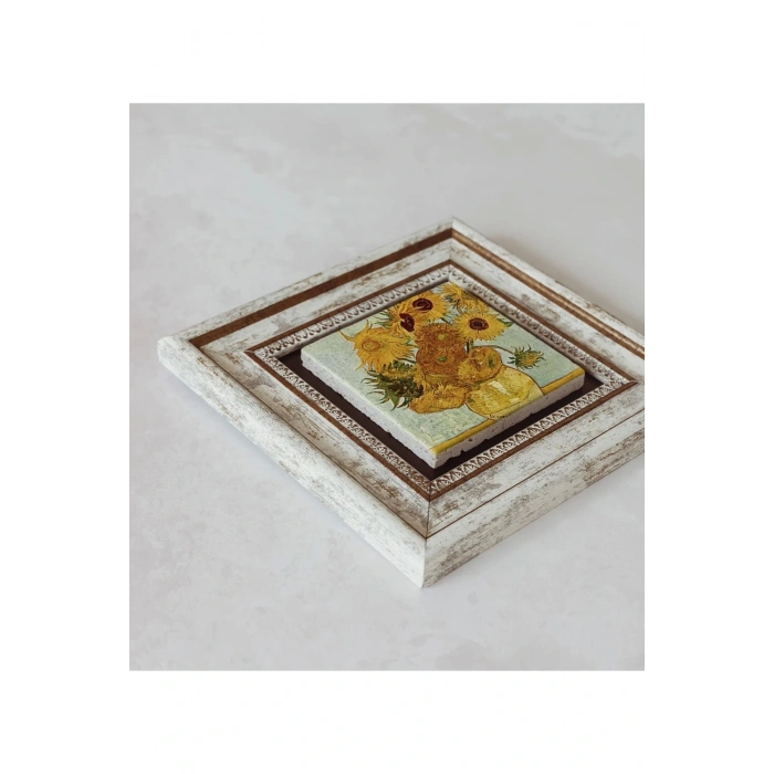 Vincent Van Gogh Çerçeveli Taş Tablo , Çerçeveli Taş Duvar Dekoru 20 cm