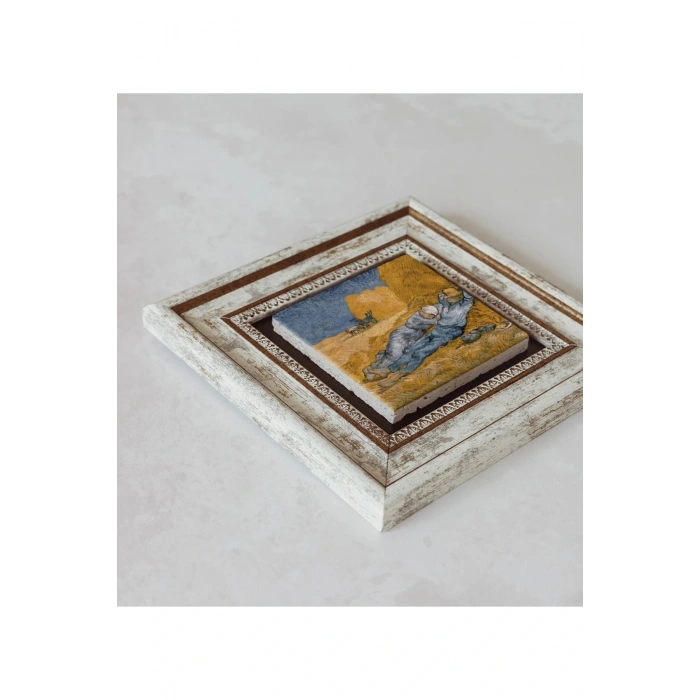 Vincent Van Gogh Çerçeveli Taş Tablo , Çerçeveli Taş Duvar Dekoru 20 cm