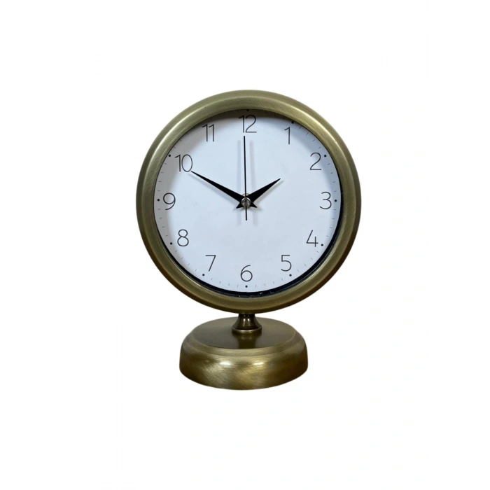 Vintage 25 x 20 Cm Sade Metal Masa Saati