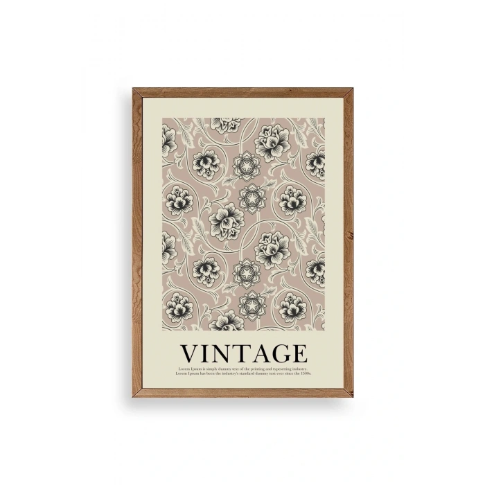 Vintage Ahşap Çerçeveli Tablo 17 x 23