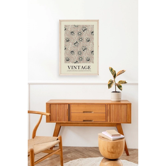Vintage Ahşap Çerçeveli Tablo 17 x 23