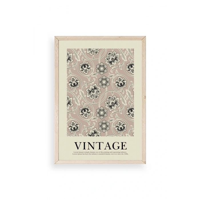 Vintage Ahşap Çerçeveli Tablo 50 x 70