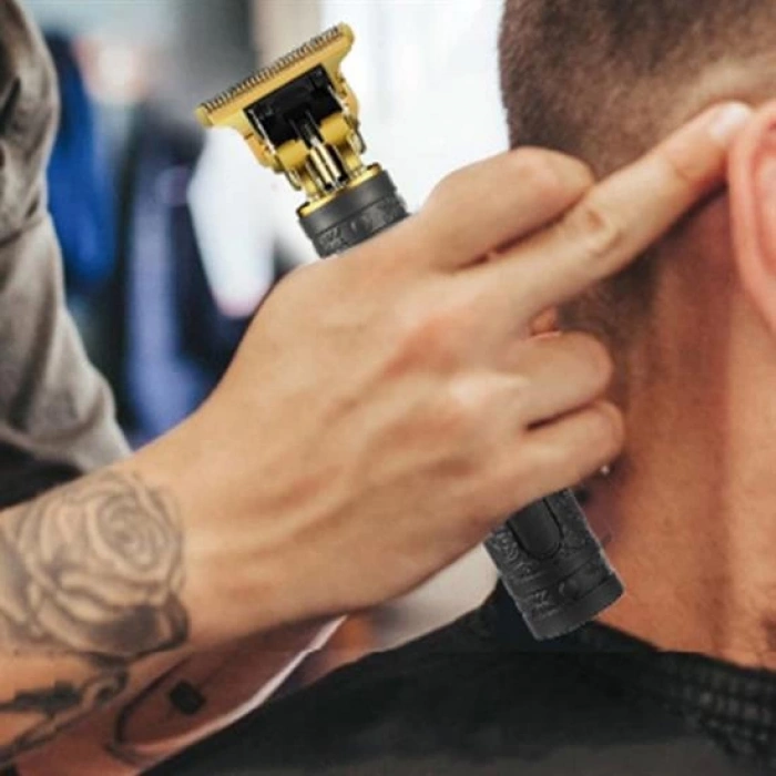 Vintage Görünümlü Güçlü 4 Farklı Başlıklı USB ŞarjlI Manuel Tıraş Makinası (5365)