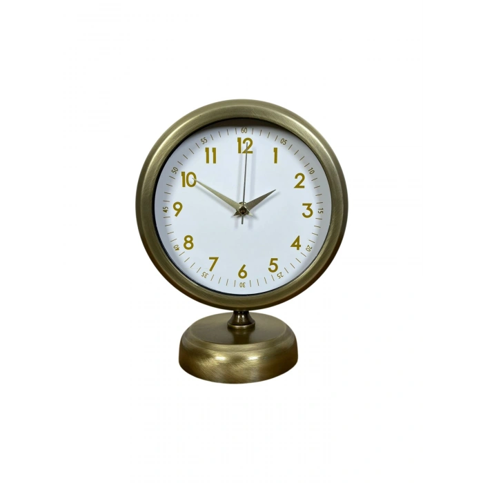 Vintage Luxury 25 x 20 Cm Aged Metal Desk Clock