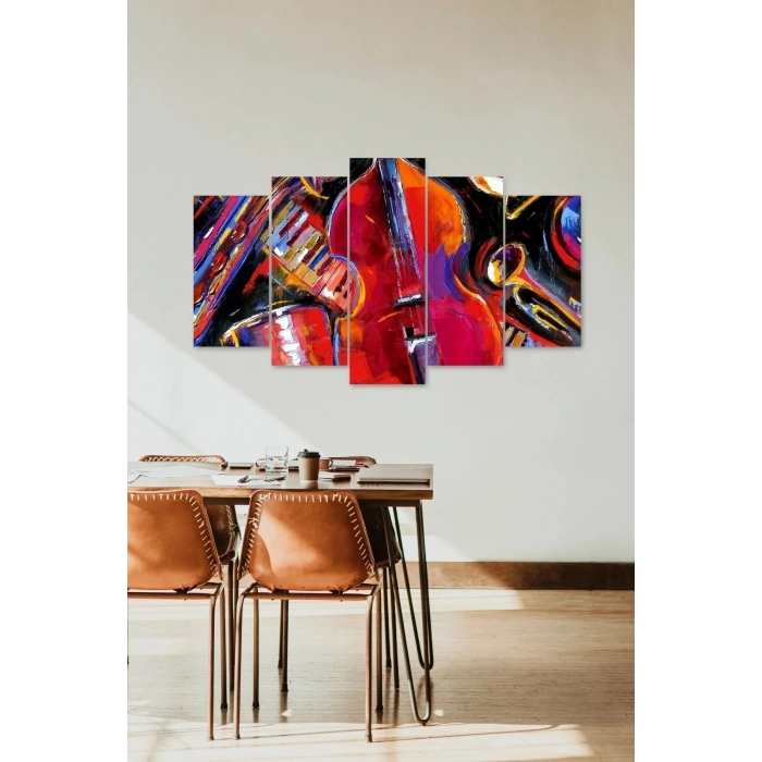 Viole Manzarası 5 Parçalı Mdf Tablo 60 x 100