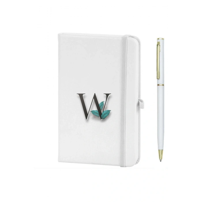 W Harfi Çiçek Baskılı Defter