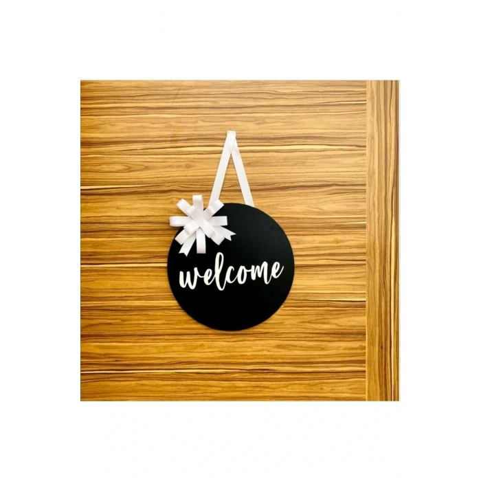 Welcome Ahşap Kapı Süsü 30 x 30