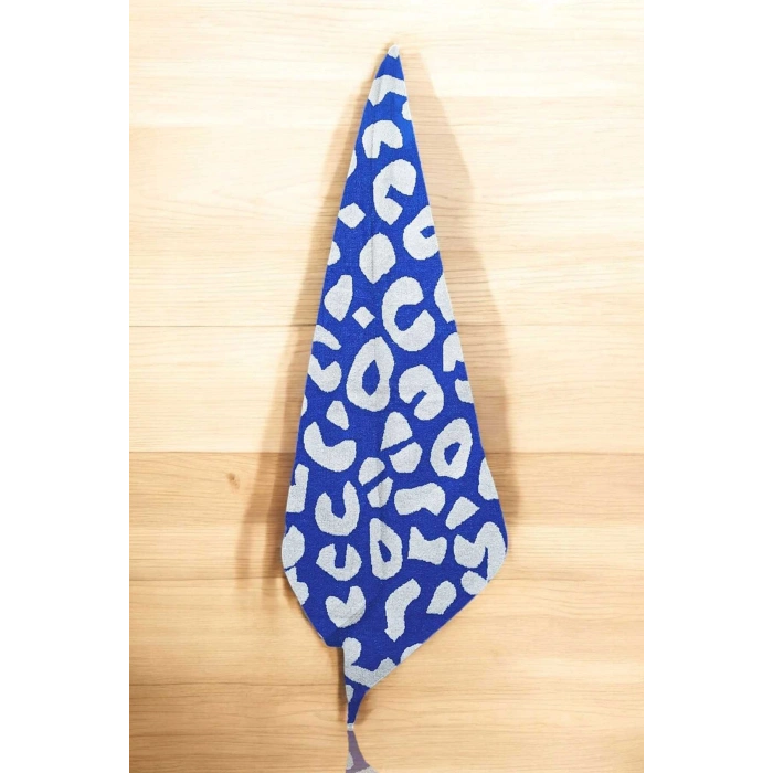 Wild Blue 90x150 cm Desenli Mavi-Beyaz %100 Pamuklu Banyo Havlusu