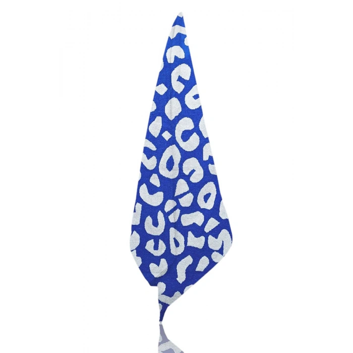 Wild Blue 90x150 cm Desenli Mavi-Beyaz %100 Pamuklu Banyo Havlusu