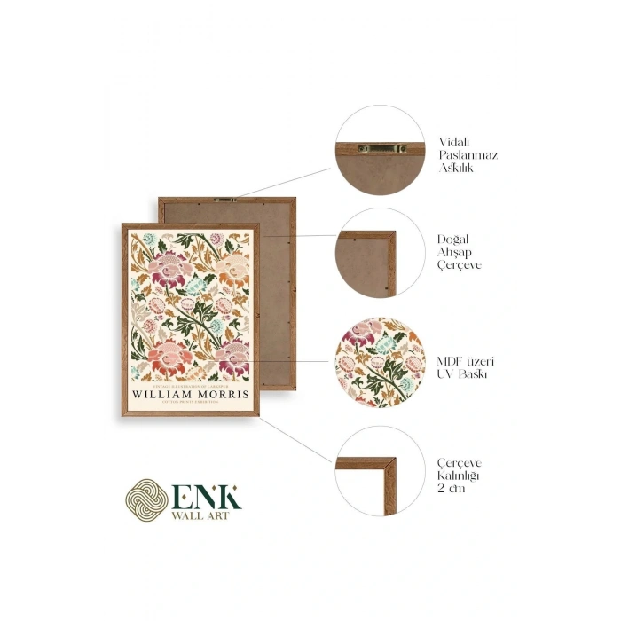 William Morris Ahşap Çerçeveli Tablo 17 x 23