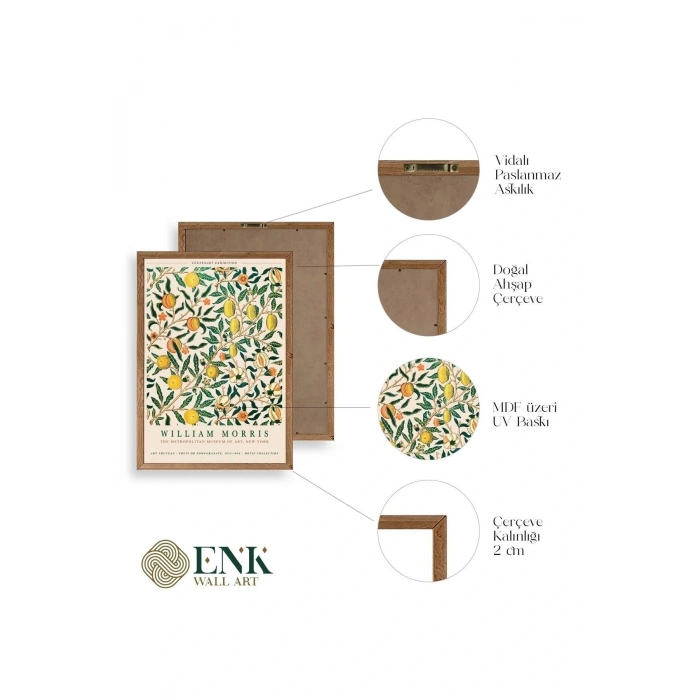 William Morris Ahşap Çerçeveli Tablo 23 x 30