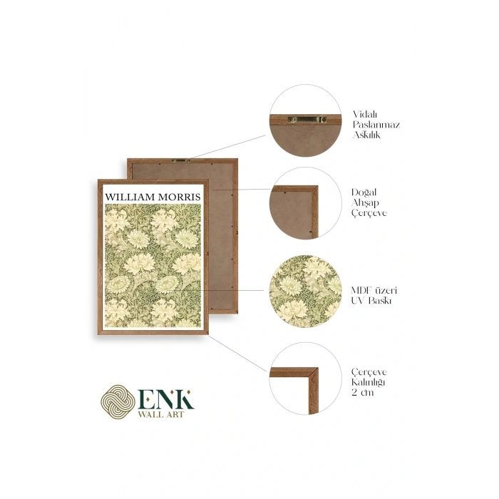 William Morris Ahşap Çerçeveli Tablo 30 x 42