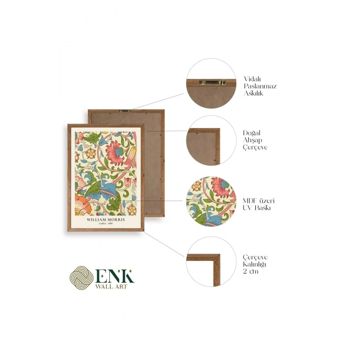 William Morris Ahşap Çerçeveli Tablo 50 x 70