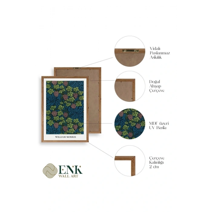 William Morris Ahşap Çerçeveli Tablo 50 x 70