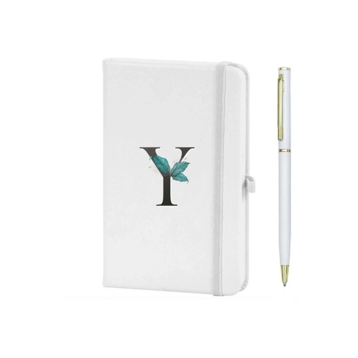 Y Harfi Çiçek Baskılı Defter