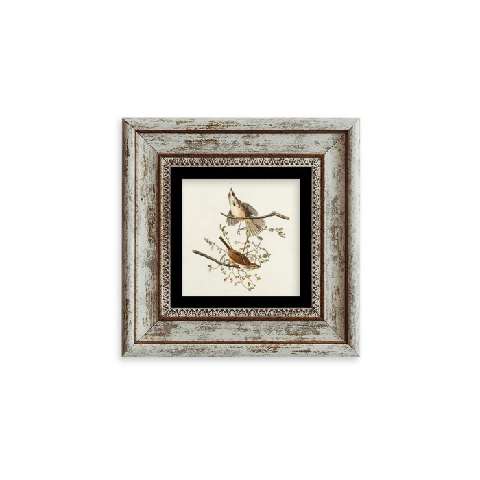 Yabani Dal Serçe Çerçeveli Taş Tablo 20 cm
