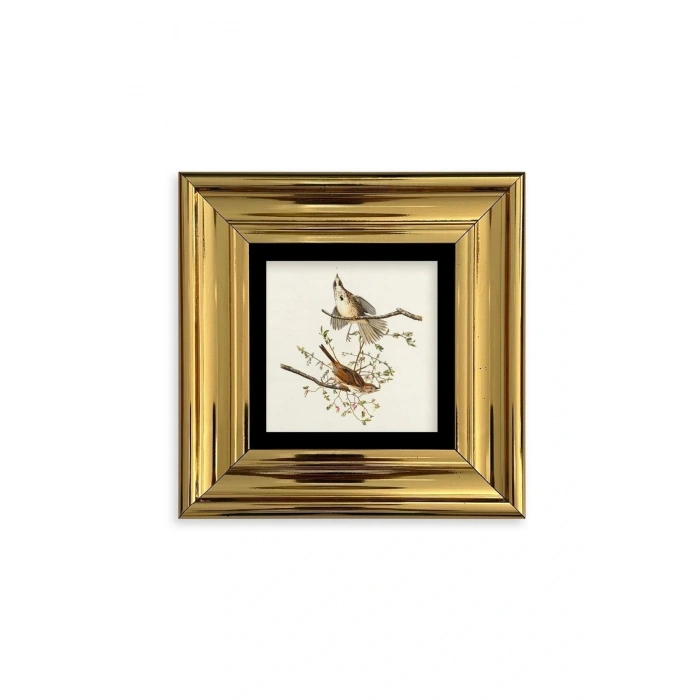 Yabani Dal Serçe Çerçeveli Taş Tablo 20 cm