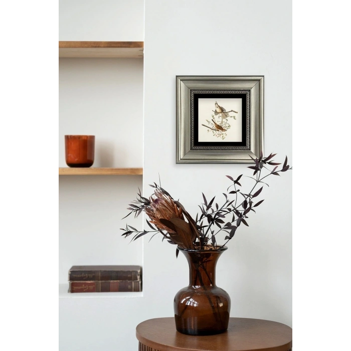 Yabani Dal Serçe Çerçeveli Taş Tablo 20 cm