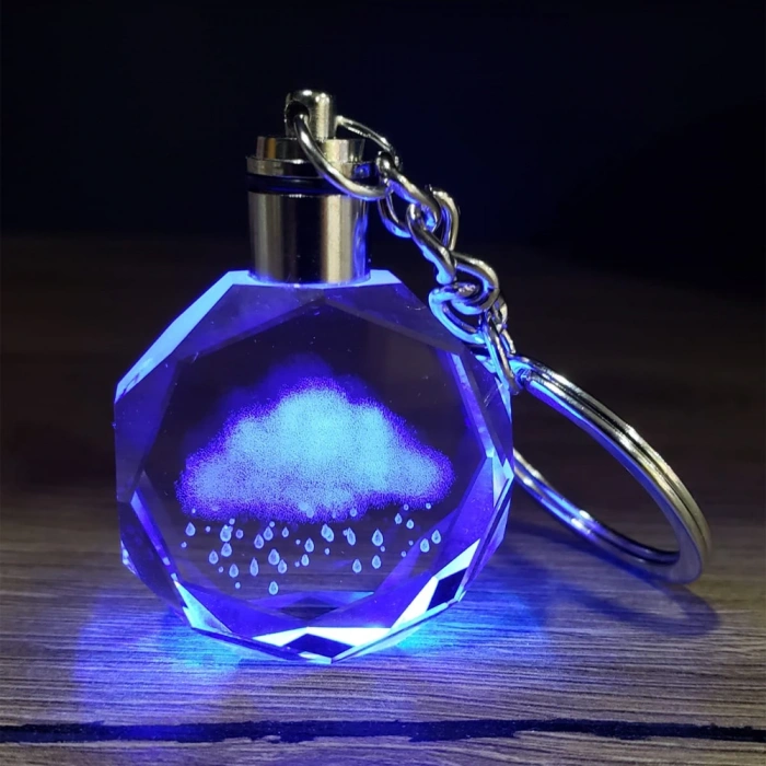 Rain Cloud Design Color Changing Keychain