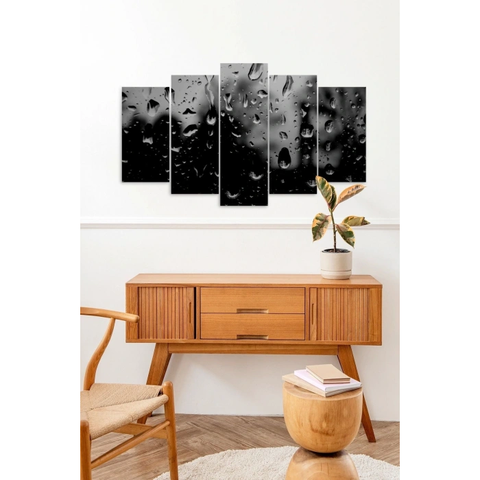 Yağmur Damlaları 5 Parçalı Mdf Tablo 60 x 100