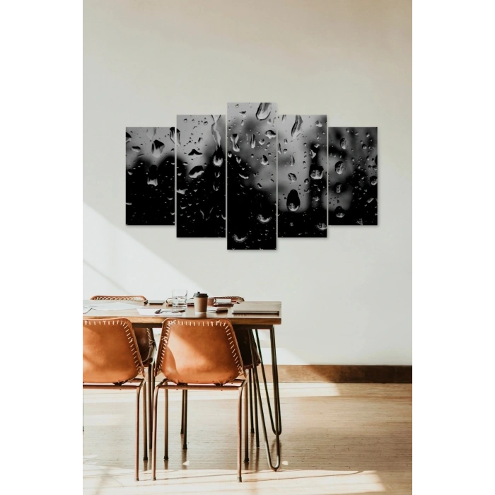 Yağmur Damlaları 5 Parçalı Mdf Tablo 60 x 100