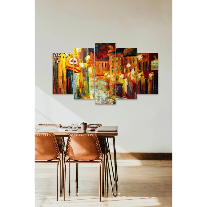 Yağmur Retro 5 Parçalı Mdf Tablo 60 x 100